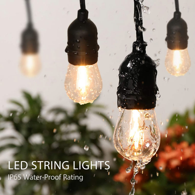 48FT Outdoor String Lights 24 LED Light Bulbs for PartyPatio Garden Backyard gallery