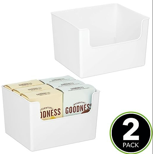 mDesign Modern Plastic Open Front Dip Storage Organizer Bin Basket for Kitchen 2 gallery