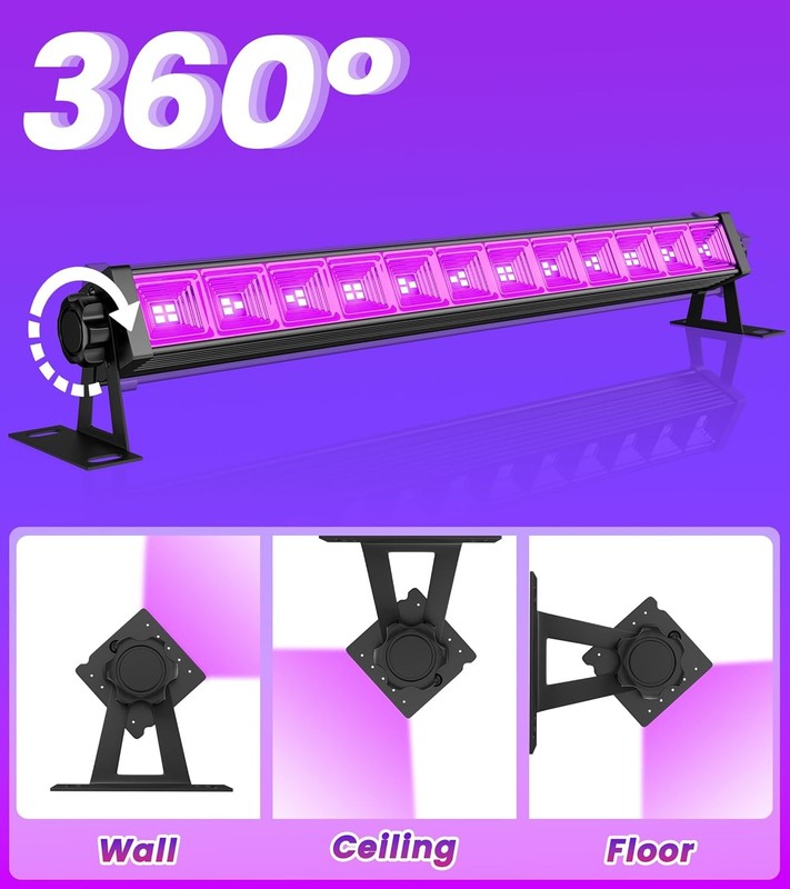 42W LED Black Light Bar 2 Pack with 6FT Cord Switch and Plug Included gallery