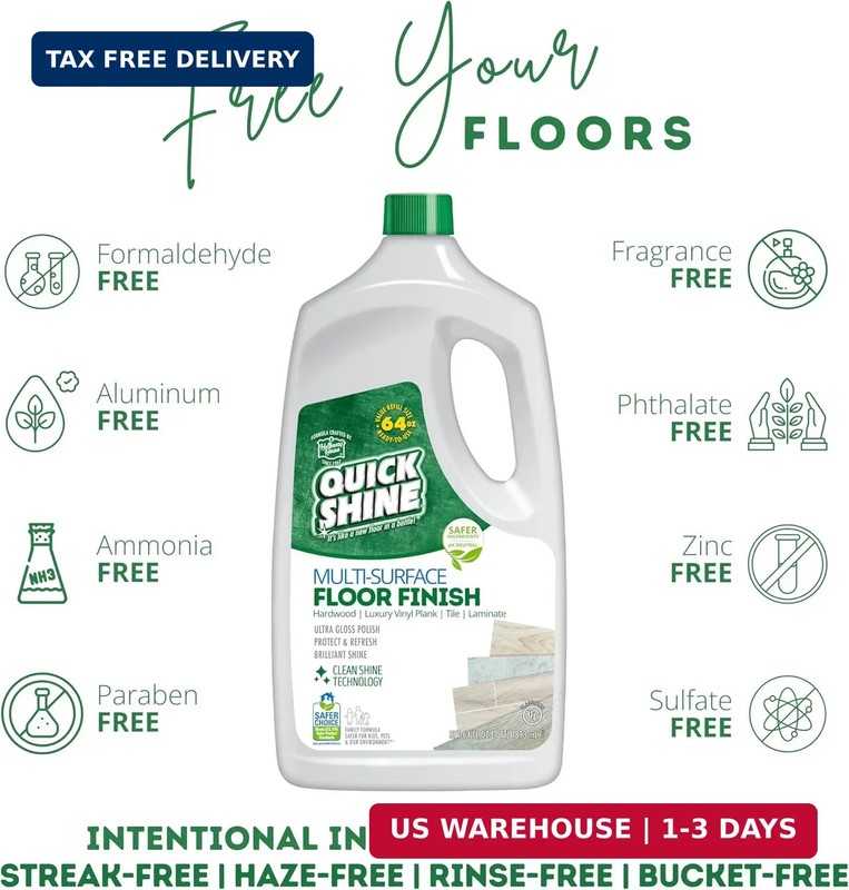 Quick Shine Multi Surface Floor Finish 64oz | Cleaner & Polish to use on Hardwoo gallery