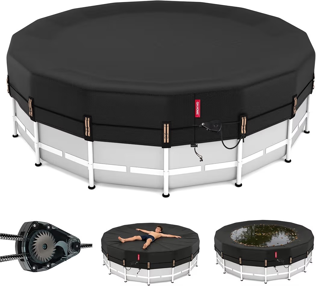 10ft Round Pool Cover Ultimate Windproof & Tear-Resistant Fabric Snug Fit... gallery