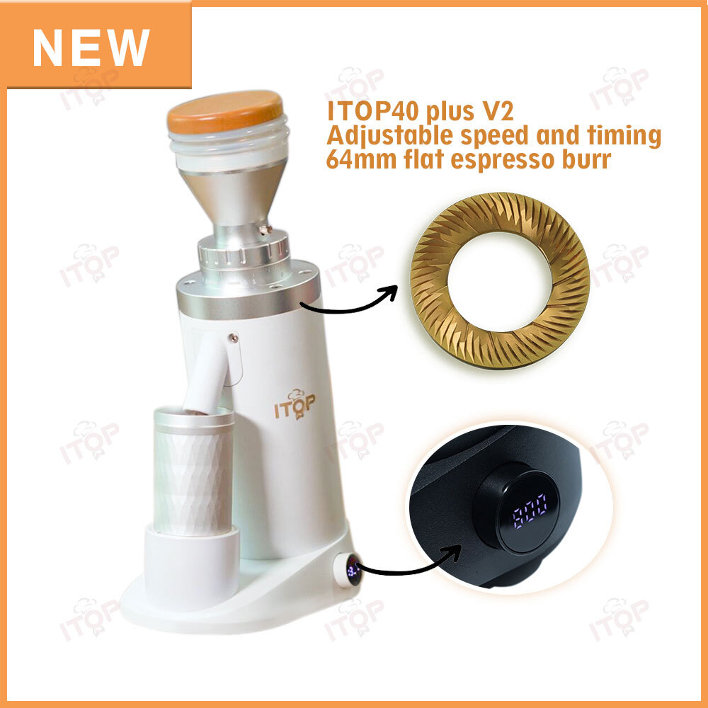 Electric Coffee Grinder ITOP40 plus Updated Conical or Flat Burr Stepless Speed gallery