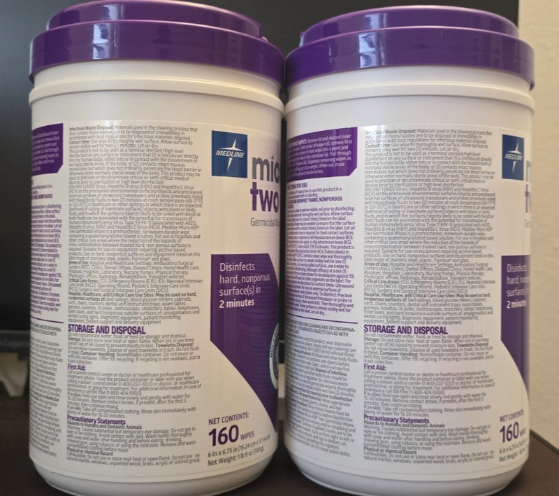 2 Pack, Medline. Micro Kill 2 Germicidal Wipes for Health Care, 160 CT gallery