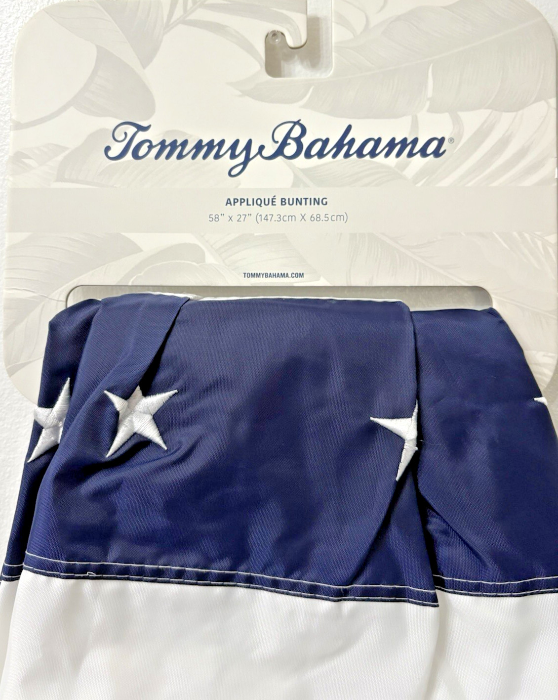 Tommy Bahama American Flag Bunting Embroidered 27 X 58" July 4th Patriotic gallery