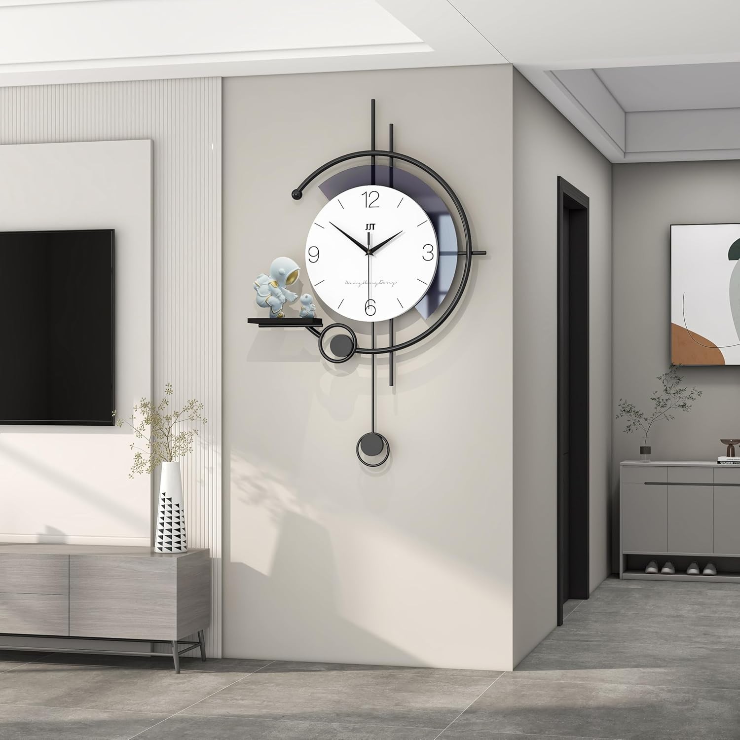 Large Wall Clock for Living Room Decor Modern Decorative Wall Clock with Pendulu gallery