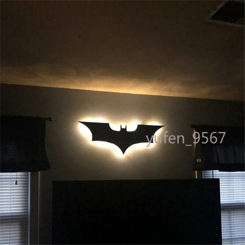 The Batman Logo LED Night Light Remote Control RGB Color Wall Lamp Bedroom Lamp