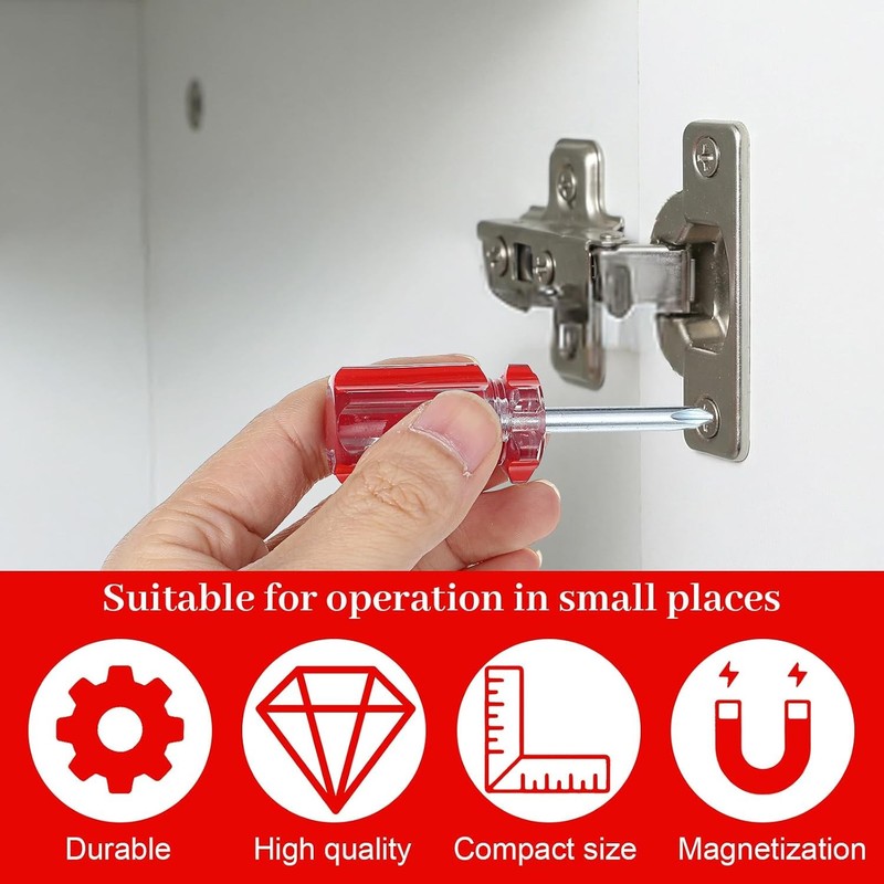 4PCS Stubby Screwdriver Set Phillips #2 & Slotted Magnetic Tip Compact Mini Tool gallery