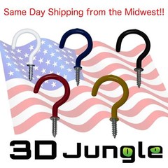Utility Screw Mount Cup Hooks Hanger 2 1/8″ inch Steel with PVC Coating