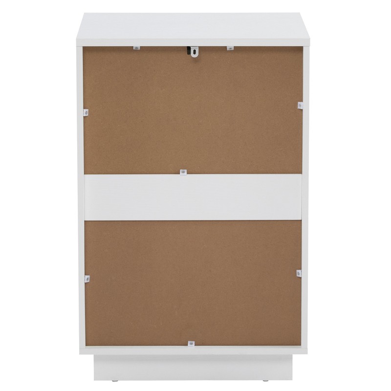 White P2 Density Board Wavy Pattern Drawer Front Two-Drawer Bedside Cabinet gallery