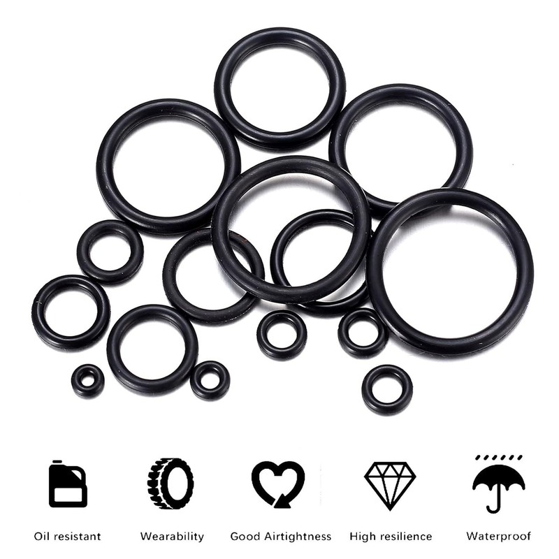200 Pcs O Ring Assortment Kit, ubber Washer Orings,Black 15 Sizes Pressure Wa... gallery