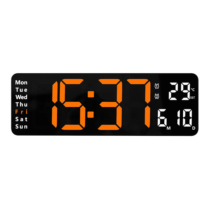 Large LED Digital Wall Clock Remote Control Temp Date Week Display Memory Watch gallery