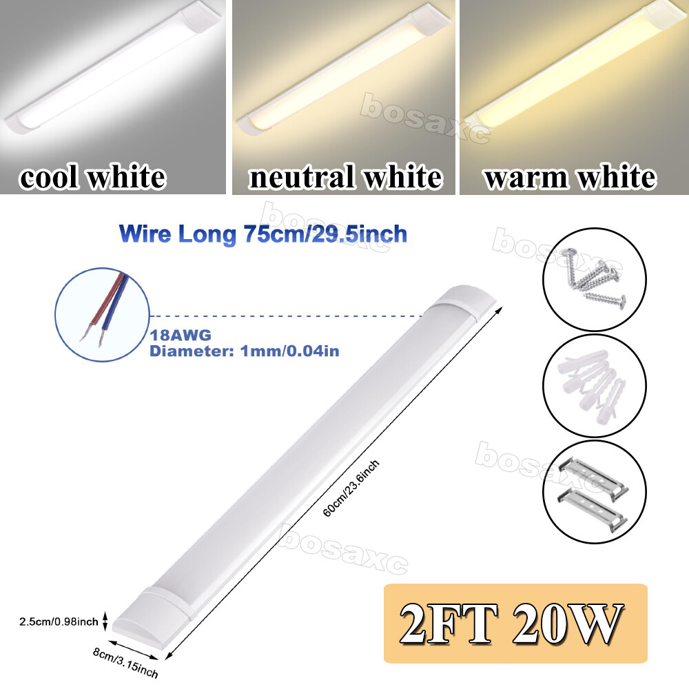 2FT 3FT 4FT LED Batten Tube Light Shop Lights Workbench Garage Ceiling Fixture gallery