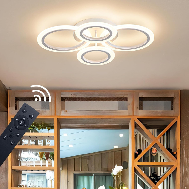 Shine LUEST 34W LED Ceiling Light with Remote, 3000-6000K Dimmable Modern Flush gallery