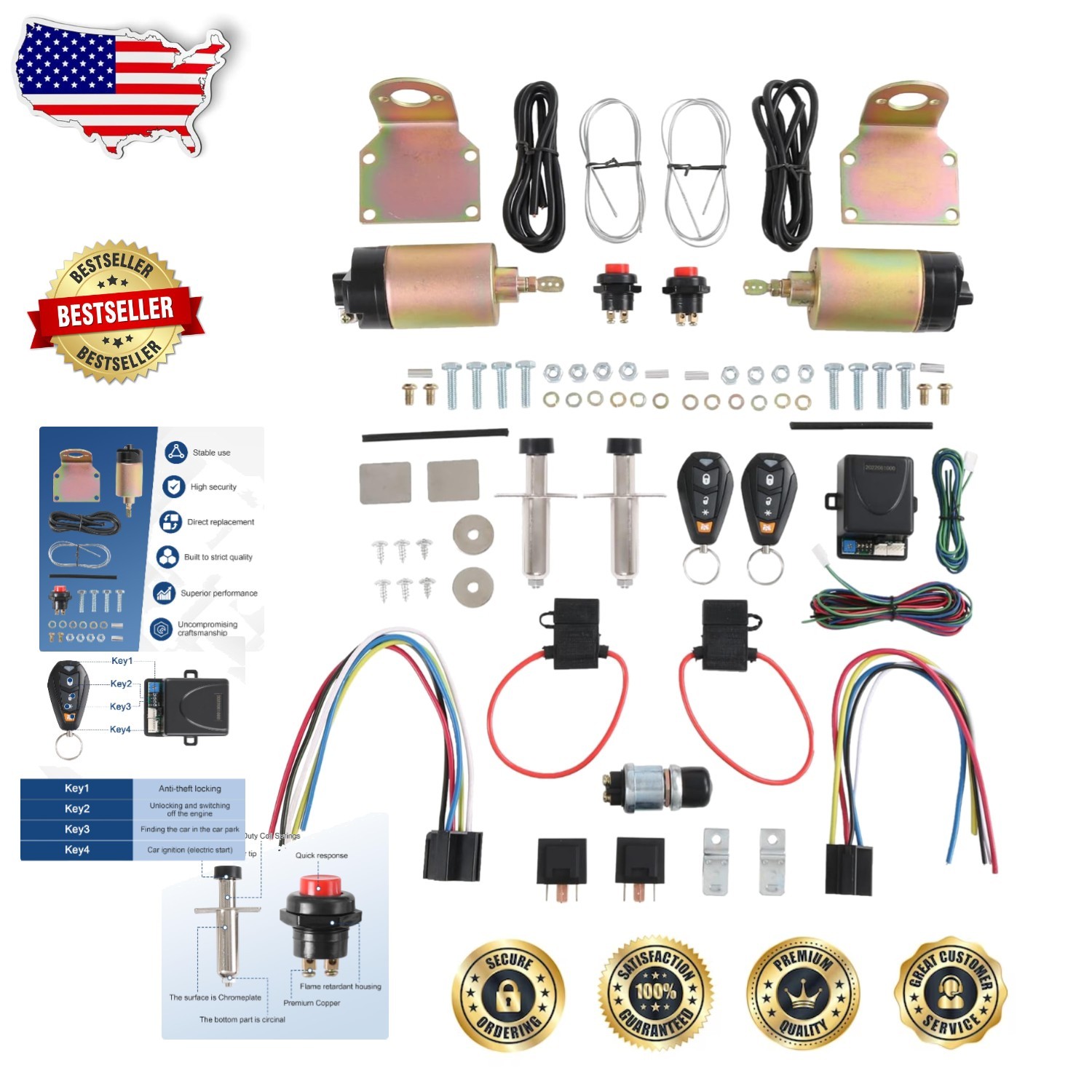 Shaved Door Popper Kit 2 Door Remote 85lb Solenoid Metallic Finish Quick Install gallery