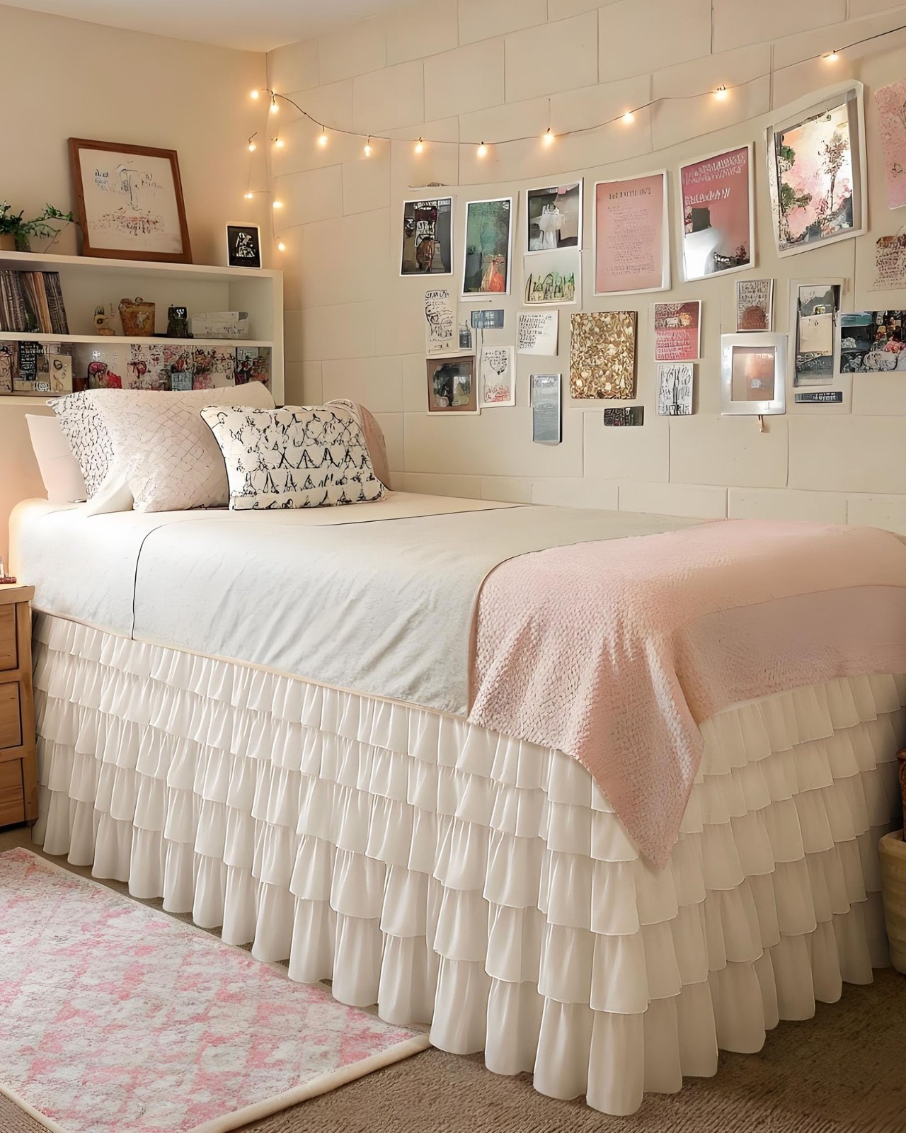 Extra Long Twin XL Bed Skirt - Multi Ruffled, 36'' Drop, Embroidered Dust Ruffle gallery