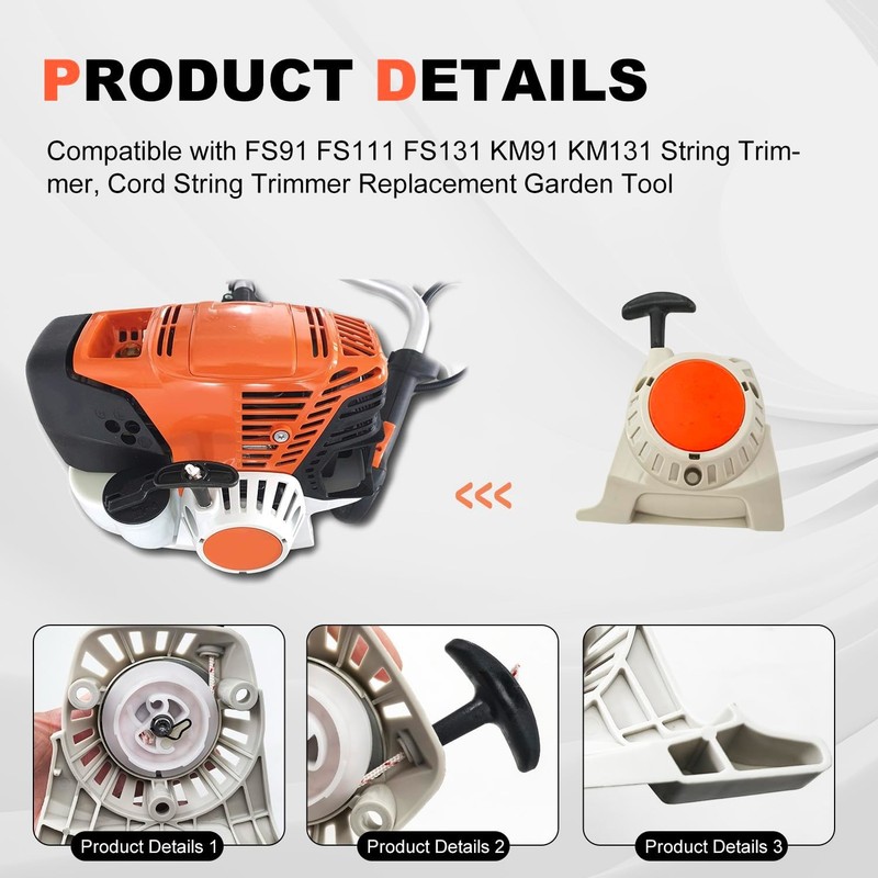 Pull Starter Assembly for Stihl FS90 FS91 FS110 FS111 FS130 KM91 KM131 - Easy In gallery