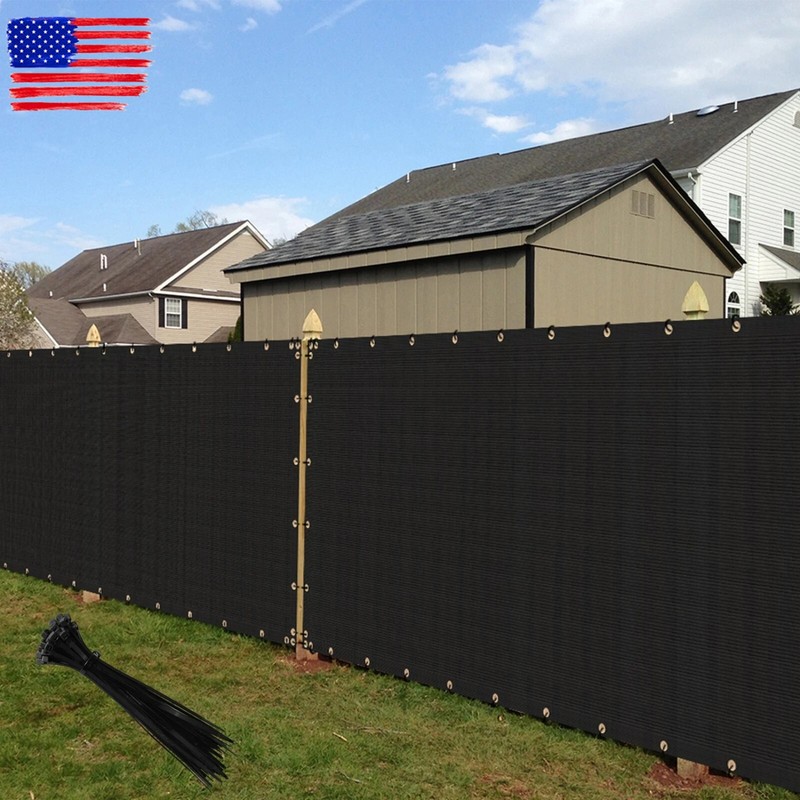 Solid Backyard Fence Privacy Screen Mesh Cover Garden Yard 4' 5' 6' Black/Green gallery