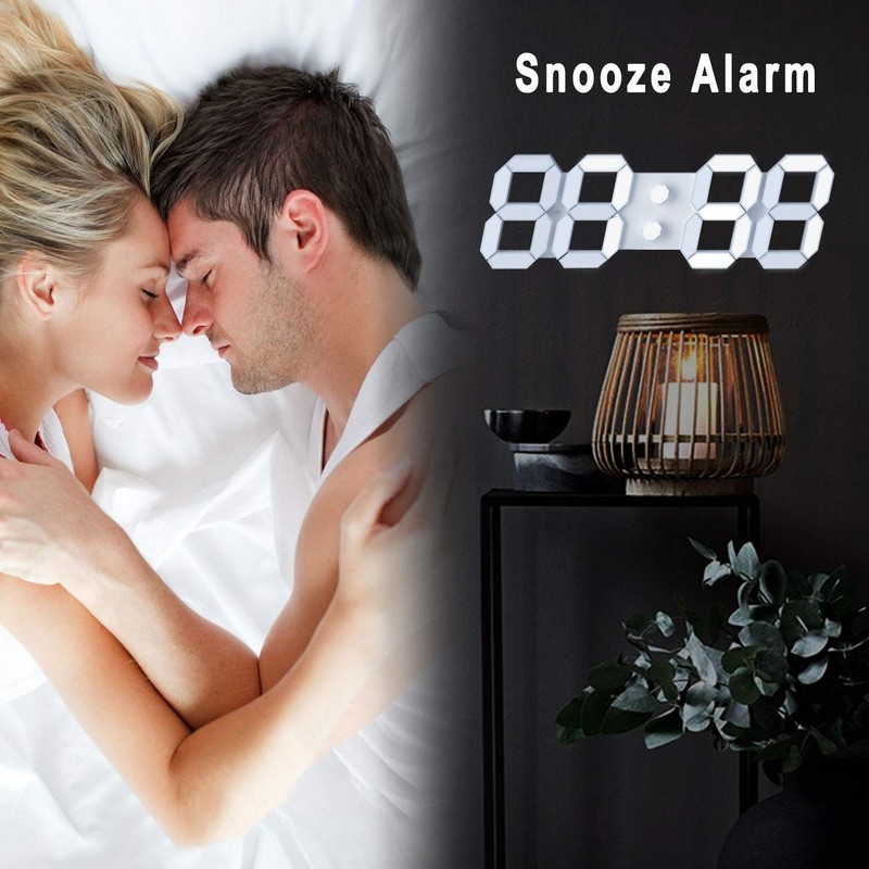 3D Digital Wall Clock/Desk Alarm Clock with Remote Control for Kitchen Bedroo... gallery