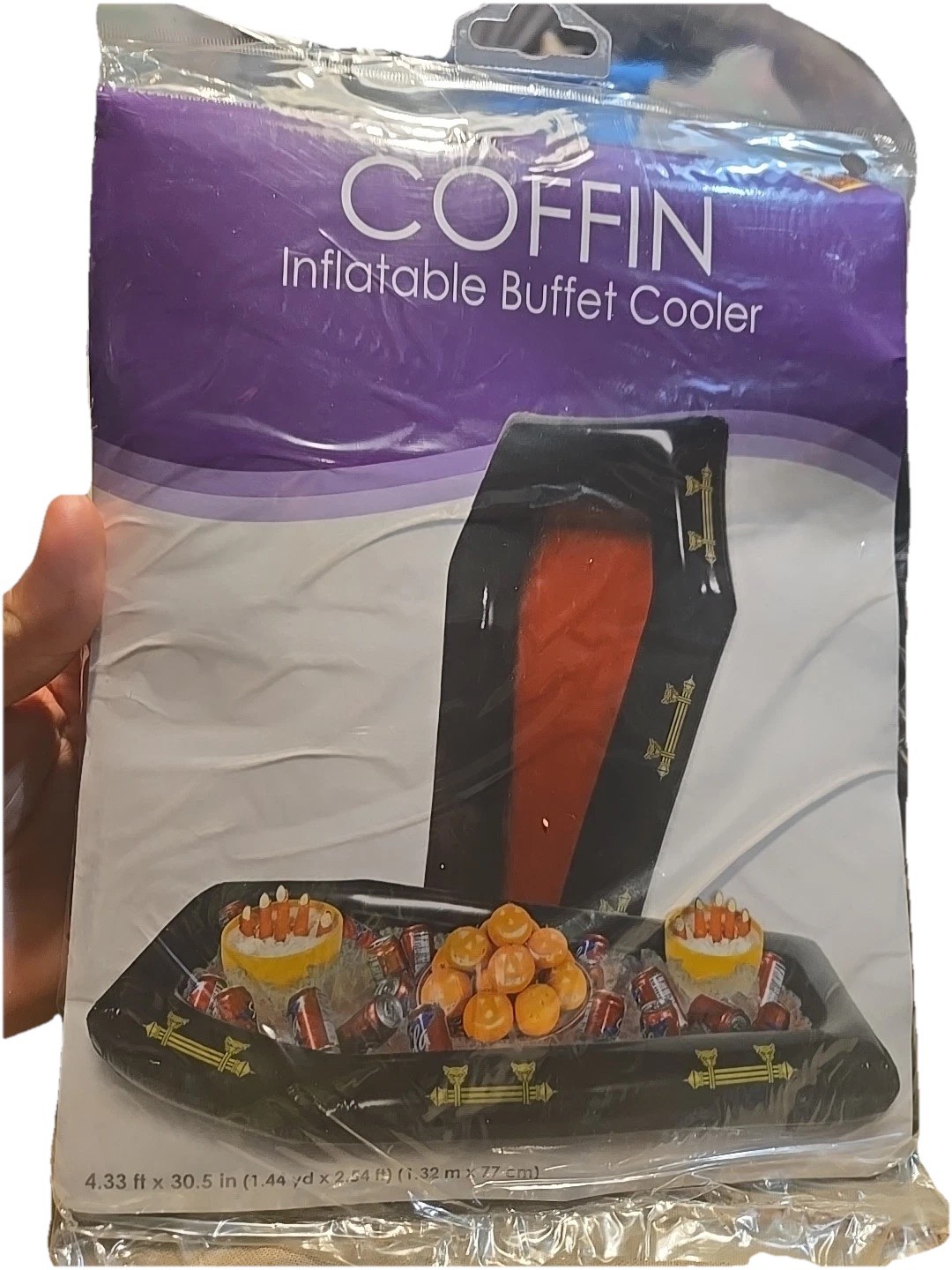 NEW Halloween Party Inflatable Coffin Buffet Cooler New In Bag 4.3 ft x 30.5 in gallery