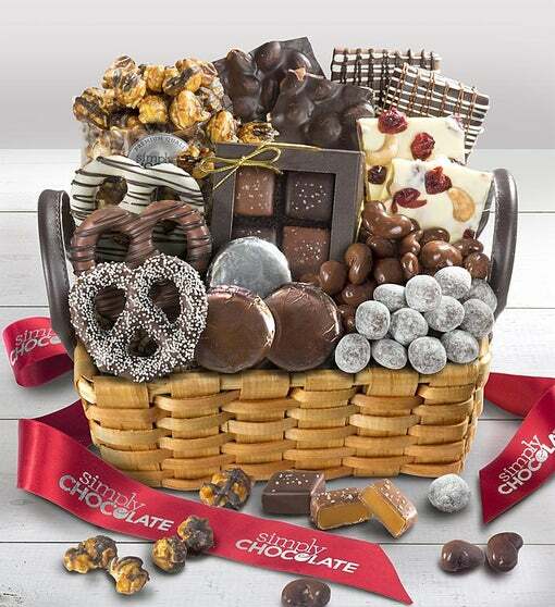 Chocolate Splendid Sweets Basket-Decadent Sweet Collection Impressive Treat Gift gallery