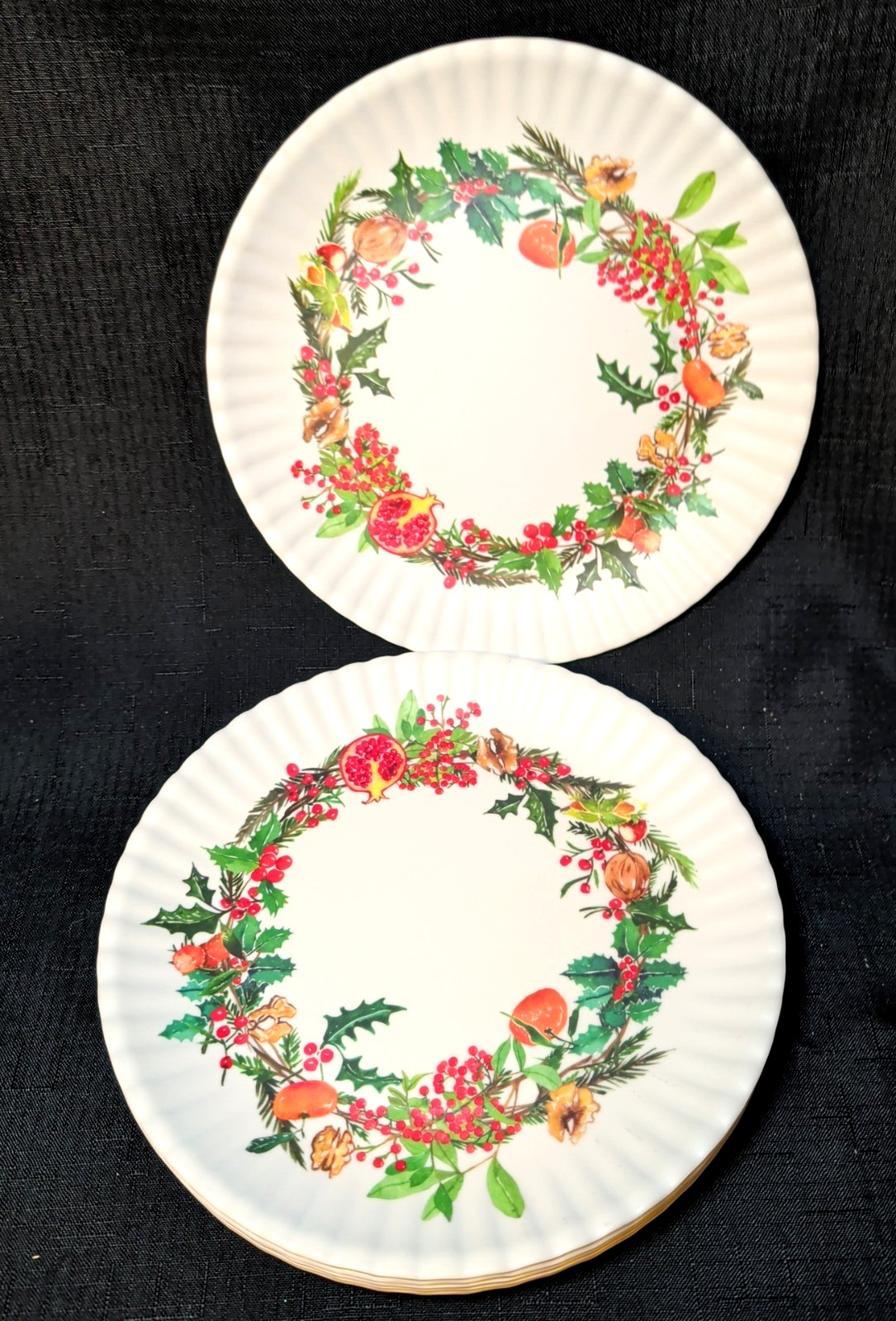 Set 6 - 180 Degrees Melamine Decorative “faux paper” 9" Salad Plates ~BPA Free gallery