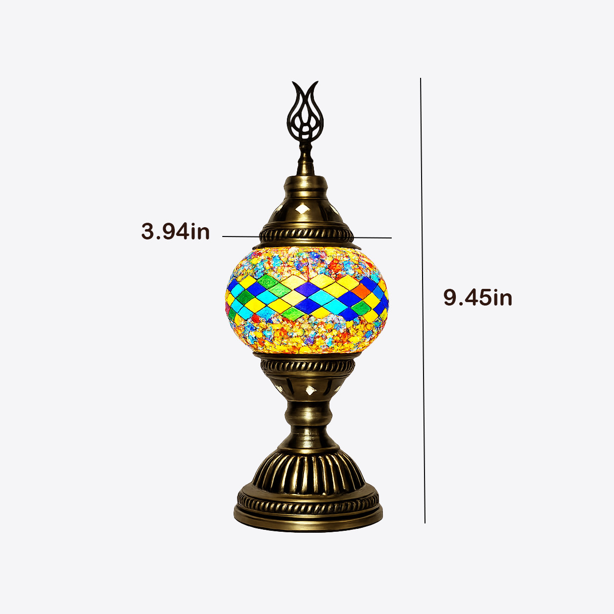 Turkish Mosaic Table Lamp Yellow Moroccan Glass Bedside Accent Night Light gallery
