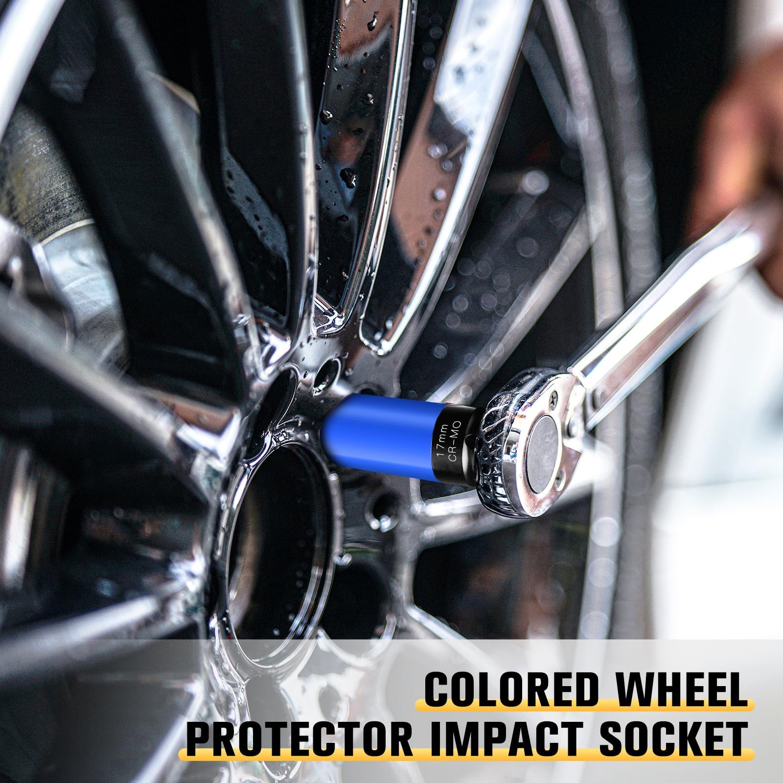 17mm 1/2" Drive Wheel Protector Impact Socket Non-Marring Lug Nut Thin Wall Deep gallery