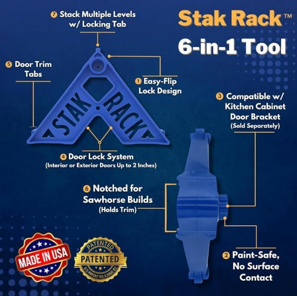 Stak Rack 6-in-1 Painter's Tool | Stack Design | Doors, Trim & Cabinets (12) gallery