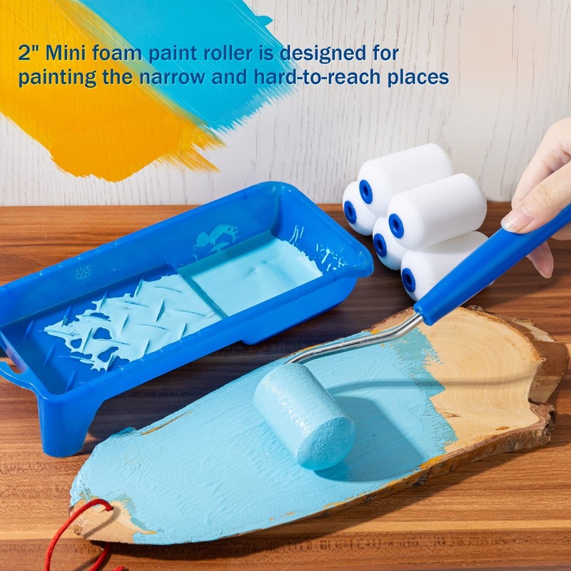 Mini Foam Paint Roller Refills - 2 Inch High Density Sponge Rollers, Pack of 20, gallery