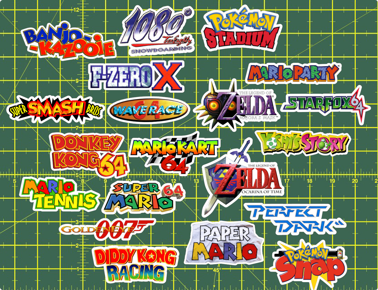 20 Nintendo 64 Logo Stickers - White, Clear or Holographic - Super Mario Kart gallery