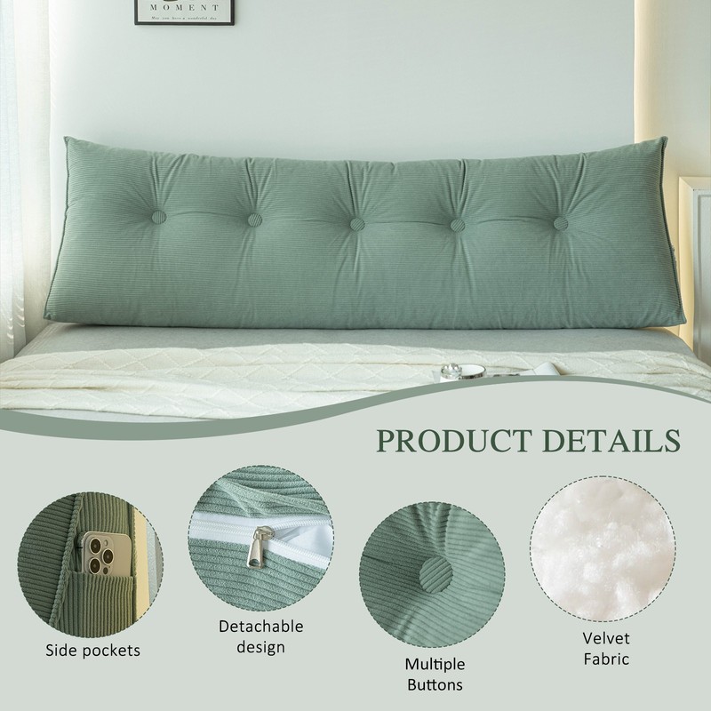 Soft Couch Bed Back Cushion Ergonomic Triangular Headboard Pillow for Relaxing gallery