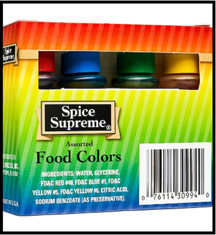 Spice Supreme Assorted 4 Food Colors Red Blue Green Yellow Cake Liquid 0.3oz gallery