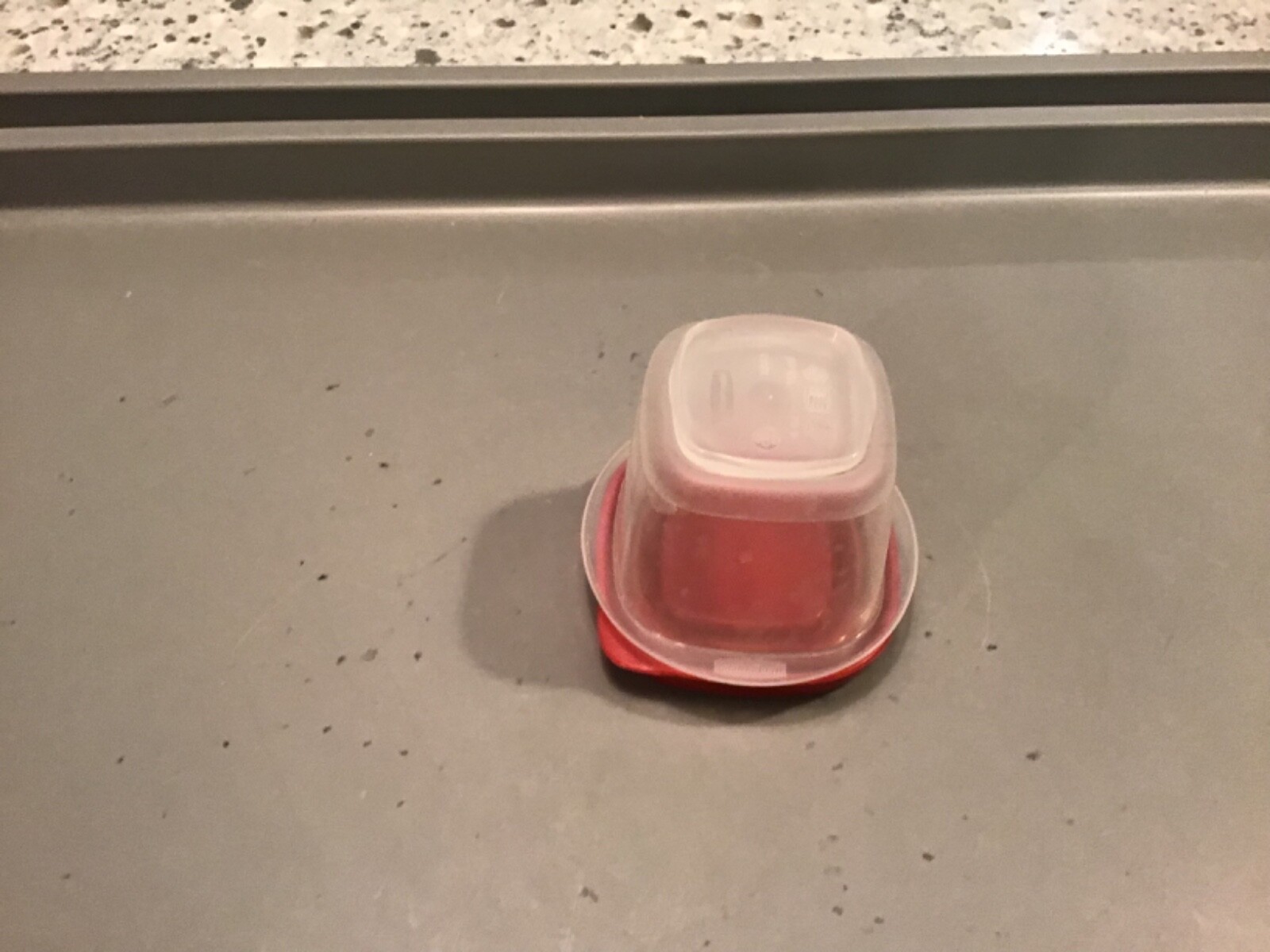 Rubbermaid 4 Ounce Square Food Storage Container with 7J54 Red Easy Find Lid gallery
