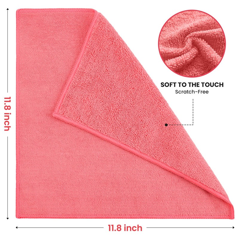 Microfiber Cleaning Cloths 12 Pack Assorted Color 11.8X11.8 for Kitchen Car Bath gallery