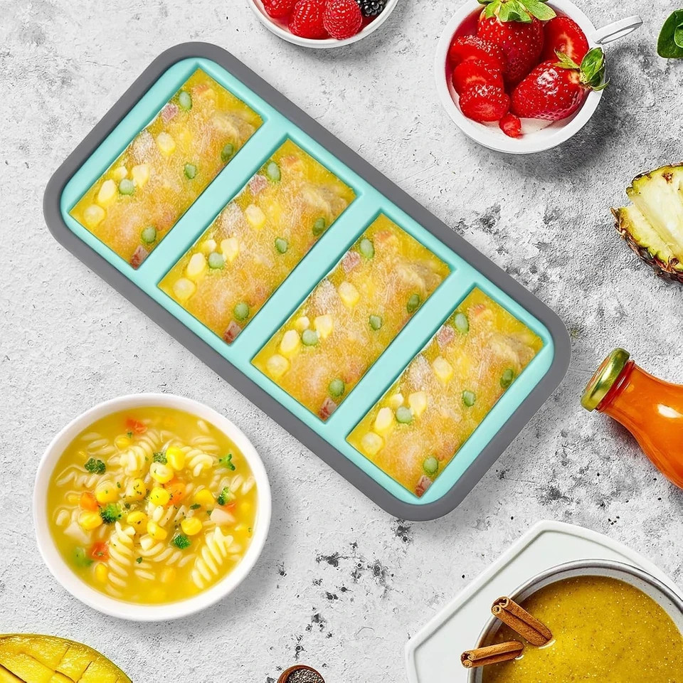 Silicone Freezer Trays with Lid,2-Pack Souper Cubes 1 Cups Silicone Freezer M... gallery