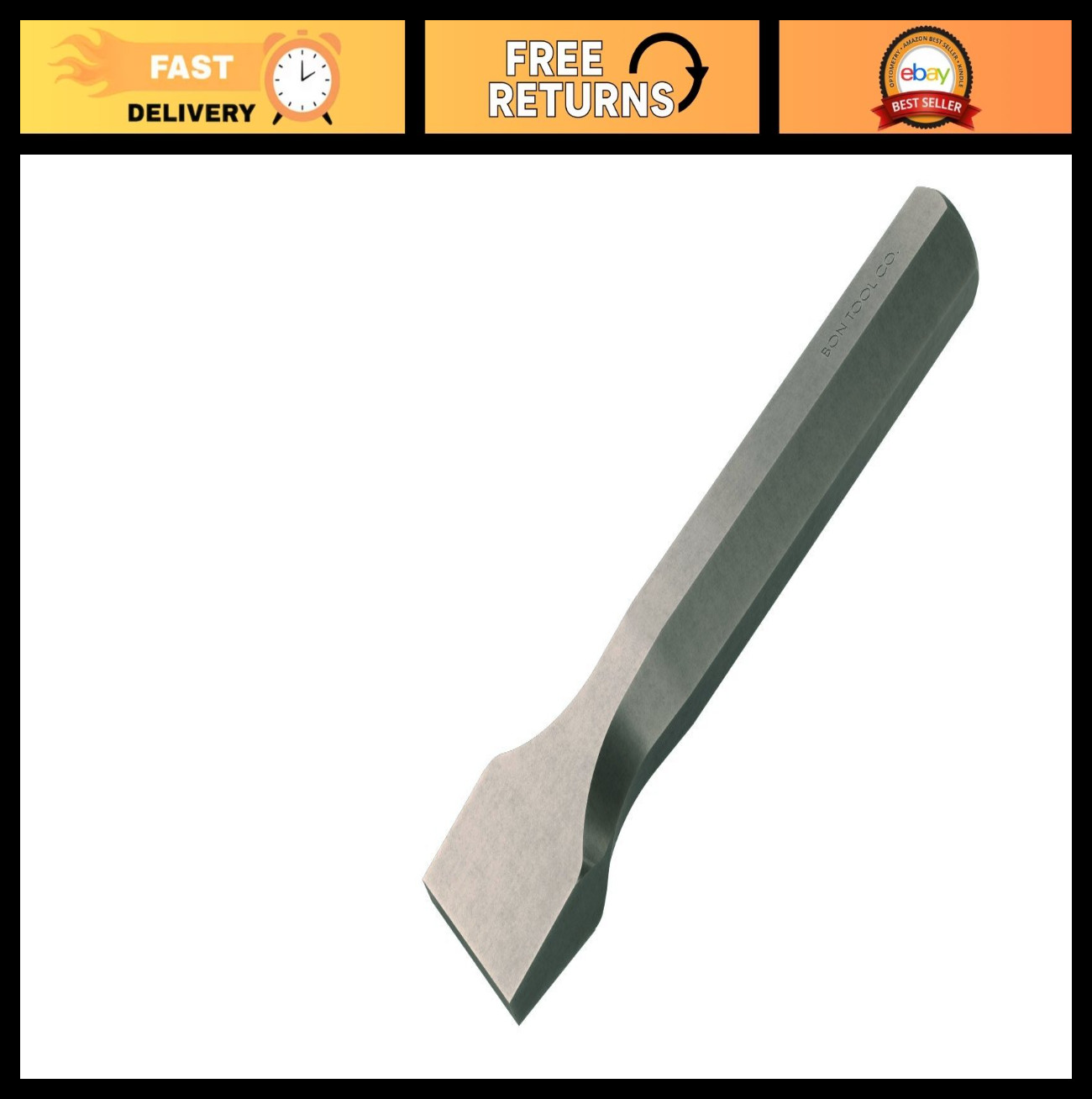 Forged Steel Pitching Chisel 2" x 7" - Masonry Tool for Stone Shaping & Facing gallery