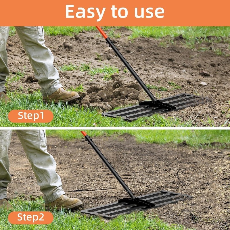 30" x 10" Leveling Rake for Backyard Leveling Kit, 6.5FT Heavy Duty Lawn gallery