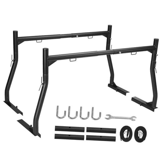 Extendable Steel Truck Ladder Rack - 800 lbs Capacity, 46-71 Non-drilling gallery