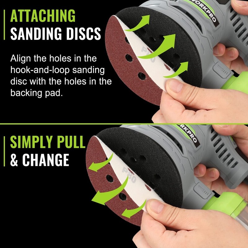 5" Random Orbit Sander 6 Variable Speeds 7000 to14000 RPM 2.5Amp Electric Sander gallery