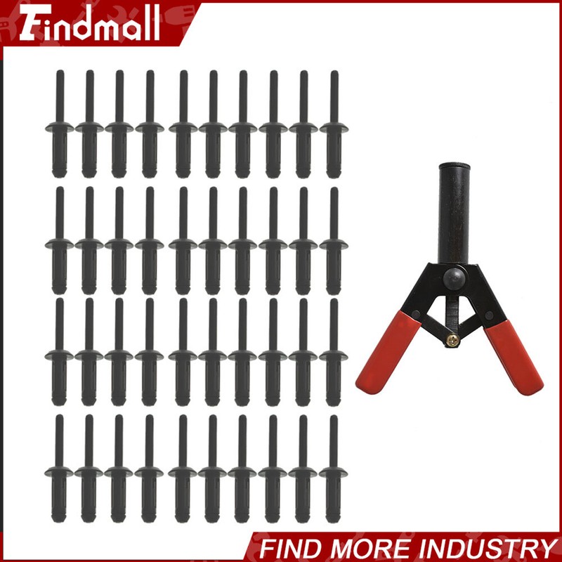 Findmall 41 Pieces Assorted Plastic Riveter Rivet Gun Set Hand Tool W/ 40 Rivets gallery
