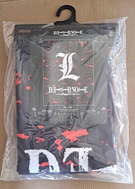 Death Note L Logo New Fleece Throw Gift Blanket L Lawliet Light Yagami Ryuk NIP gallery