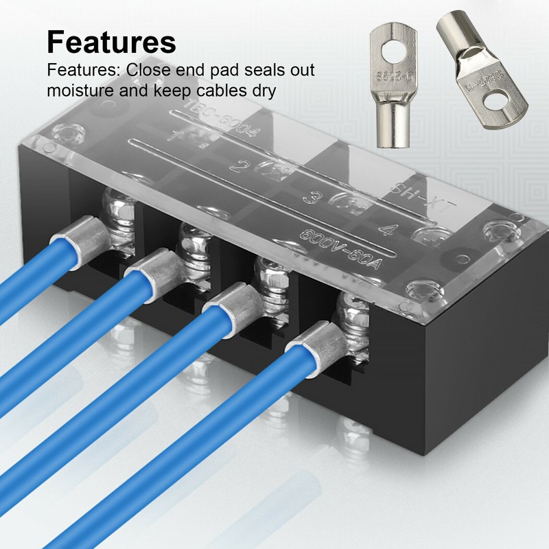 140Pcs Assortment Bare Ring Terminals Tinned Copper Battery Lugs Wire Connectors gallery
