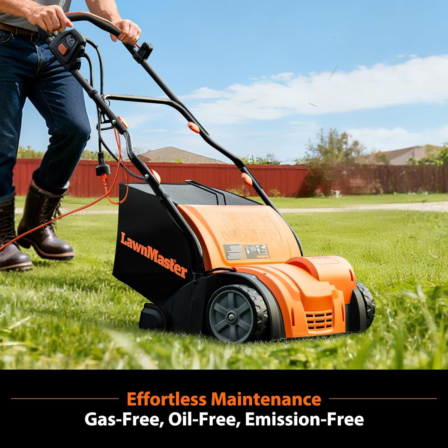LawnMaster GV1314 13A 15" Electric Dethatcher Scarifier w/10.5 Gal CollectionBag gallery