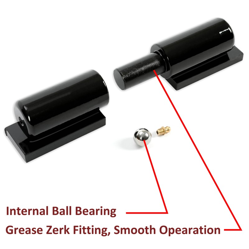 4x Heavy Duty 7'' Barrel Hinge Weld on Steel for Metal Gates Doors Gloss Black gallery