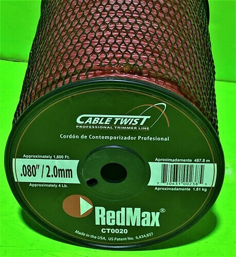 CT0020 RedMax 0.080" x 1600' CableTwist Professional Trimmer Line 968856195844 gallery