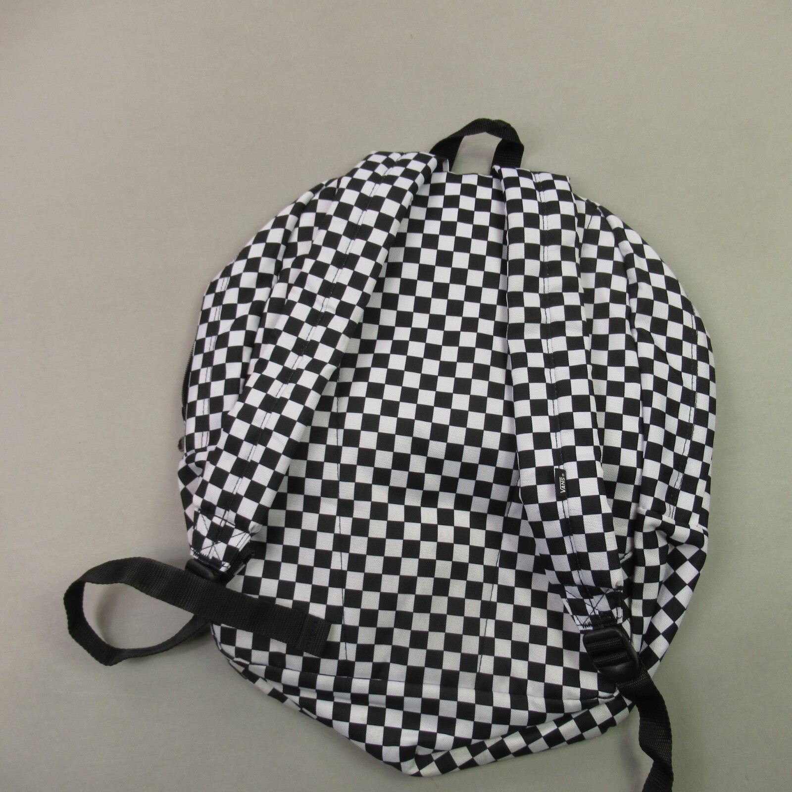 Vans Backpack Black Zip Pockets Gym Plaid 2