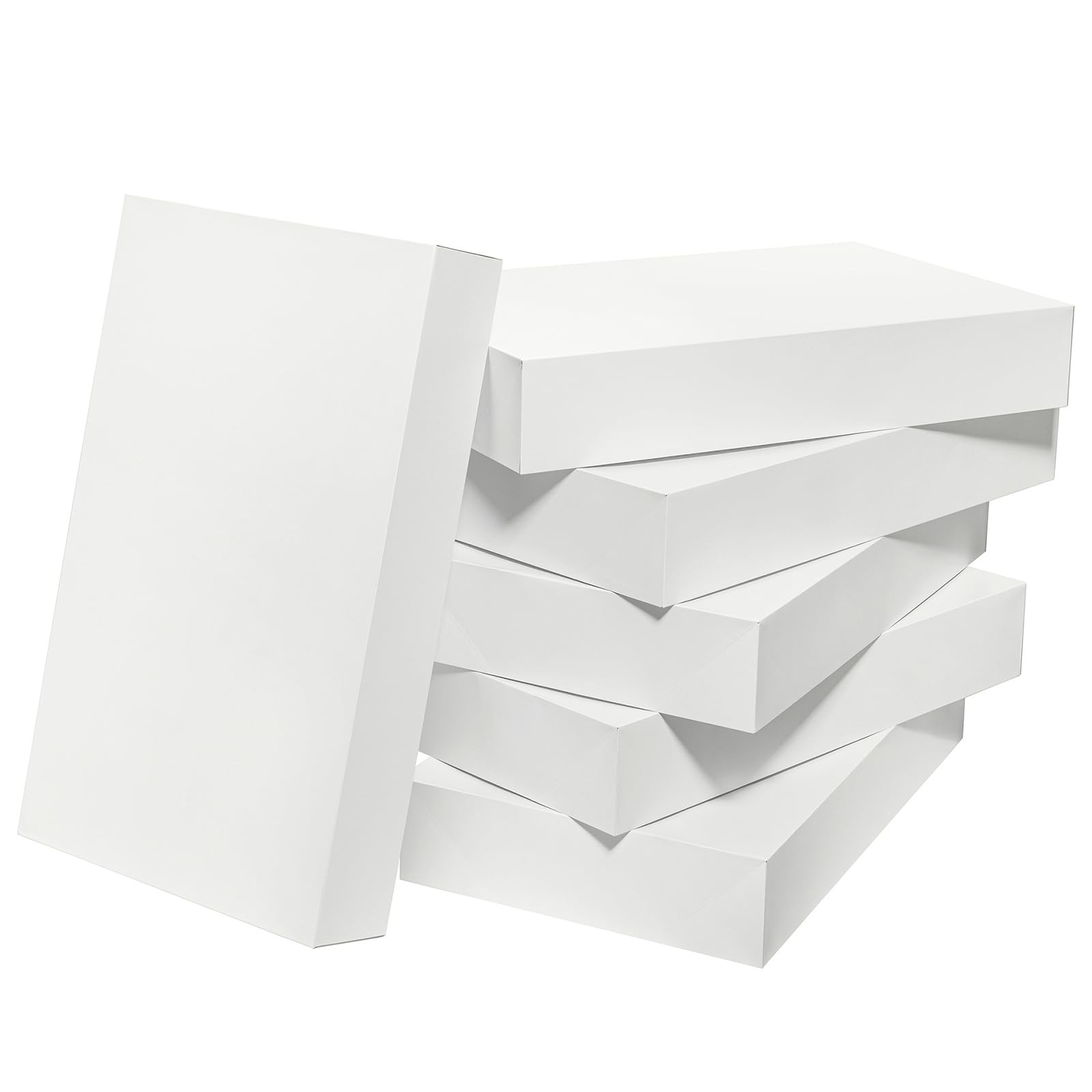White Extra Large Gift Boxes Lids 6 PCS 24x14x4 Inches Deep Coat Clothes Robe gallery