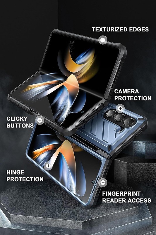 For Galaxy Z Fold 5 5G, SUPCASE Unicorn Beetle Dual Layer Case Pen Holder Cover