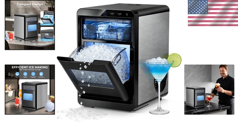 Fast Ice-Making Nugget Ice Maker - Portable 44LB/Day for Office Parties and Bars gallery