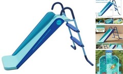 Pool Slide Foldable Pool Water Slide, Summer Swimming Pool Supplies Blue